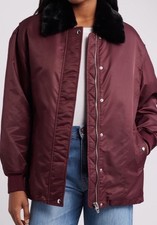 NWT 168.00 BLANKNYC Faux Fur Collar Womens Jacket. Color: Overachiever. Small