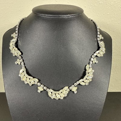 #ad Vintage Kramer Of New York Rhinestone Necklace Hollywood Glam $22.49