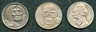 3 Modern Carving Hobo Buffalo Nickels 1937 & 1938 -(1) Jefferson Nickel 1970-D