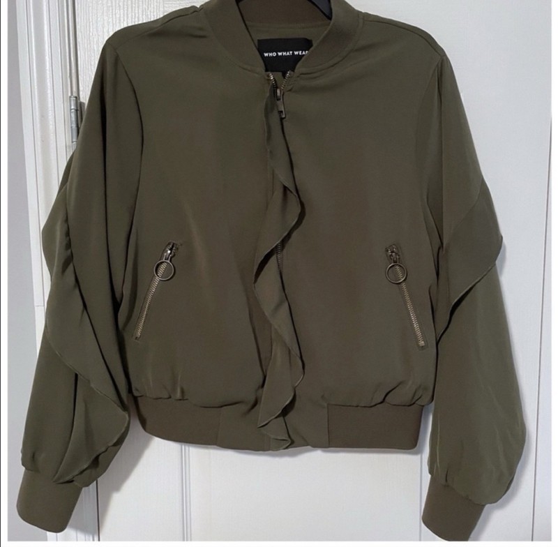 Women’s Olive Green Bomber Jacket Size Small By Who What Wear
