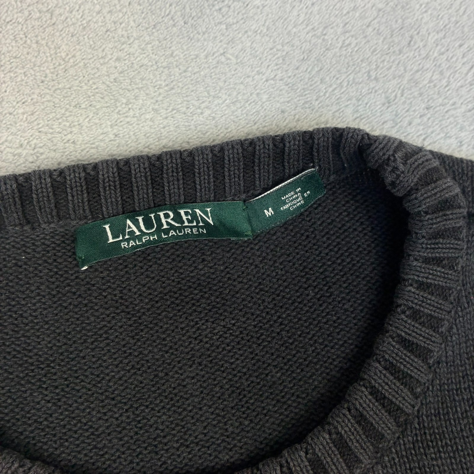 Women's VTG Lauren Ralph Lauren 2000's Y2K USA Flag Black Medium Knitted Jumper image 3