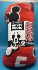 Disney Mickey Mouse Fleece Travel Blanket Throw 40  X 50  Red NEW