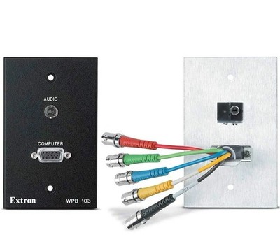 Extron WPB 103 1-Gang White Audio and Video Wallplate New in Open Box