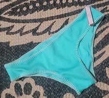 Victoria  s Secret Nwt Aqua The Cheeky Hipster Stitched Swim Bikini Bottom L