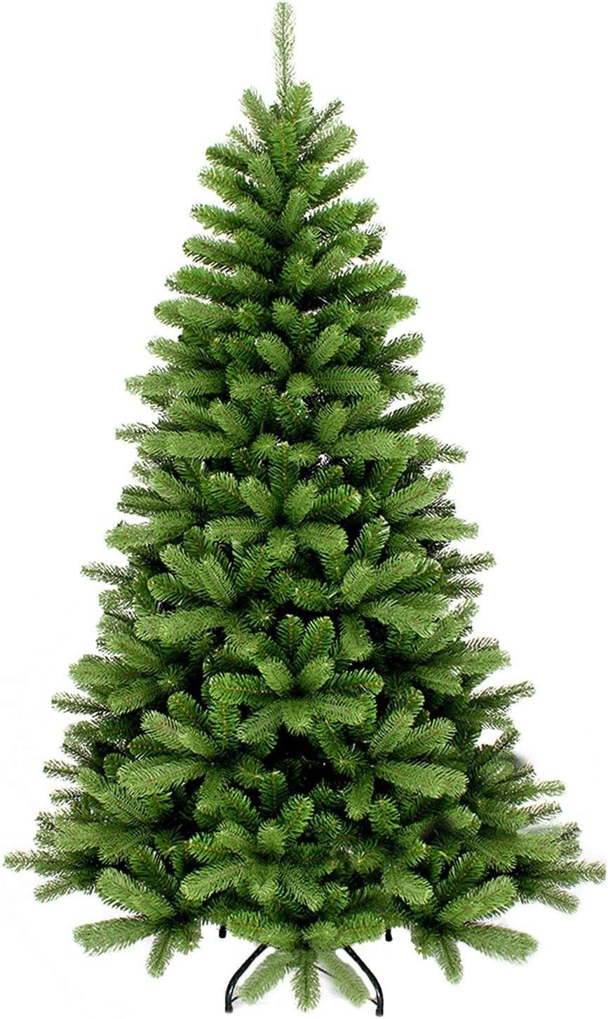 Sapin de Noël artificiel de 150 cm avec branches denses en PVC vert