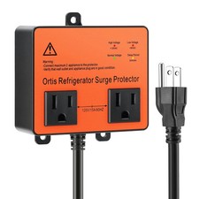 Double Outlet Refrigerator Surge Protector - Time Delay  Voltage Spike Prote...