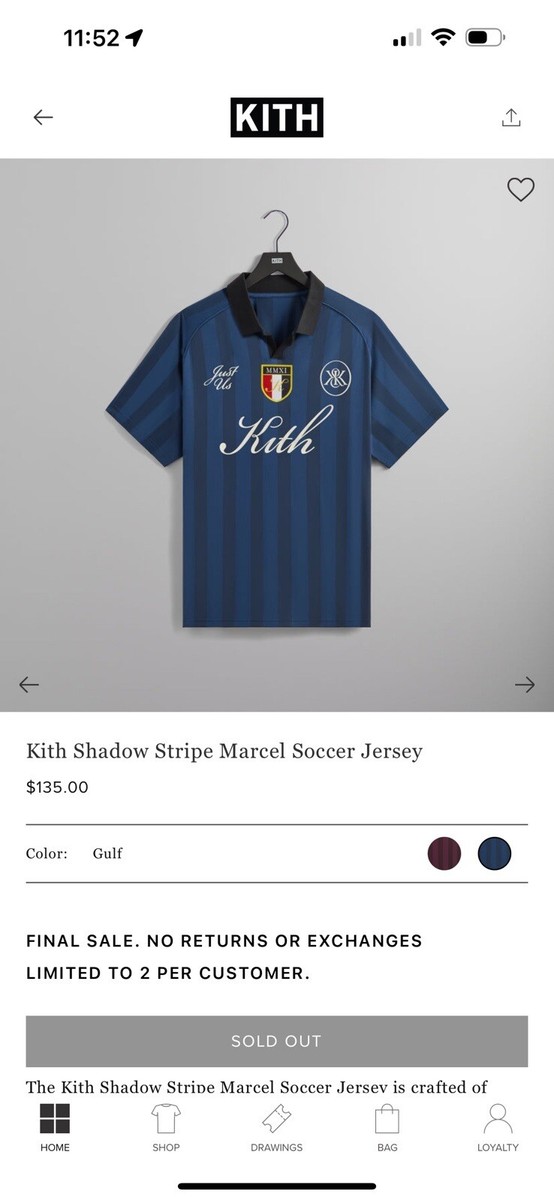ウェア Kith Shadow Stripe Marcel Soccer Jersey Kith Shadow Stripe Marcel Soccer Jersey Rave Men's - SS24 - US