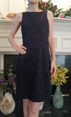 NWT $158 Ann Taylor Navy lace sheath dress 00P | eBay