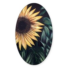 CafePress Sunflower Life Oval Bumper Sticker, Euro Oval Car Decal 104931631