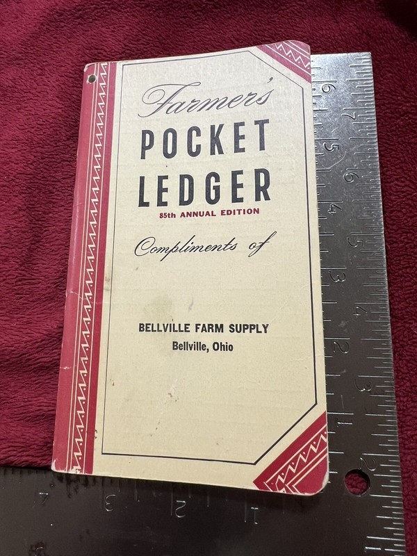 Vintage NOS 1951 John Deere Farmer’s Pocket Ledger, Belleville (OH) Farm Supply.