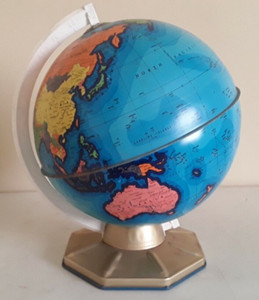 Vintage Sears Little Learners 9" Tin World Globe J Chein & Company W/Box 