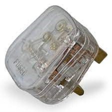 Transparent UK Fused 13 Amp Mains 3 Pin Household Plug