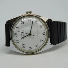 Vintage Timex Automatic Silver Tone Case Wind-up Analog Men's Watch