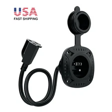 125V 13Amp AC Inlet Plug Port 16" Electrical Power Cord Waterproof Fo RV Trailer
