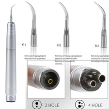 Dental Ultrasonic Air Perio Scaler Handpiece Hygienist 2/4-Holes With 3 Tips OR