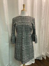 Zara Women's 3/4 Ruffle Sleeve Shift Dress Size S Black White