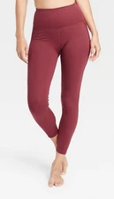 All in Motion Women Contour Power Waist 7/8 High-Waisted Leggings - S, Burgundy