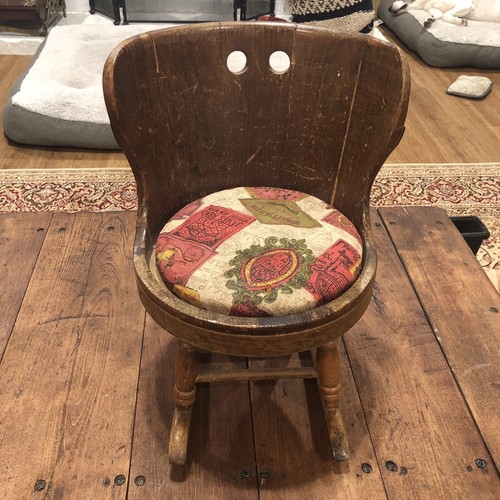 Antique Children’s Wood Rocking Chair C. L. LANE CO Swisstone Music Box