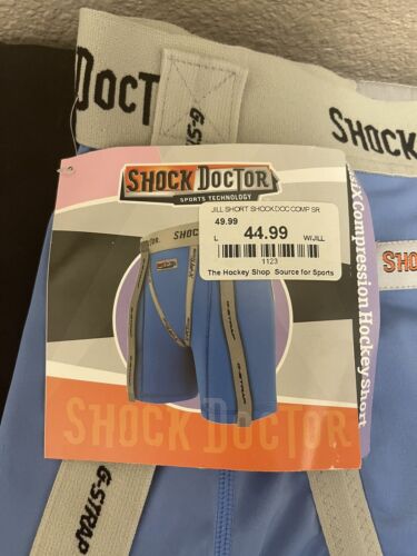 NWT Shock Doctor Blue Women’s Hockey Shorts W g-Strap Pelvic L 30-32 - Picture 3 of 4