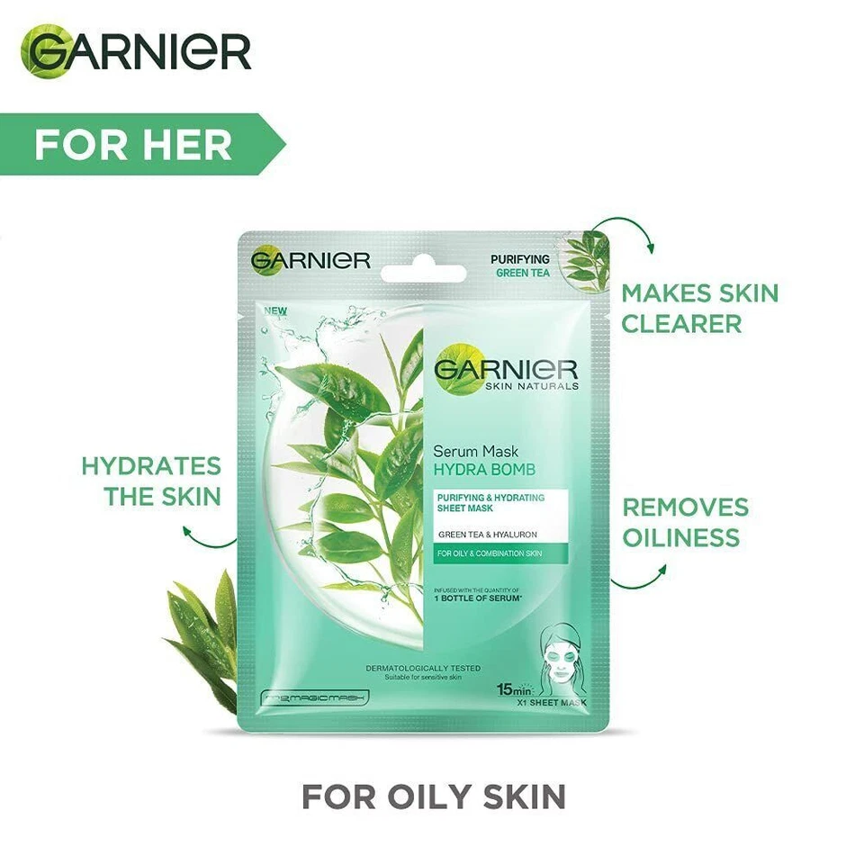 Garnier Face sheet Masks For Men and Women Hydrating Sheet Masks 10pcs AU - Image 4 of 4