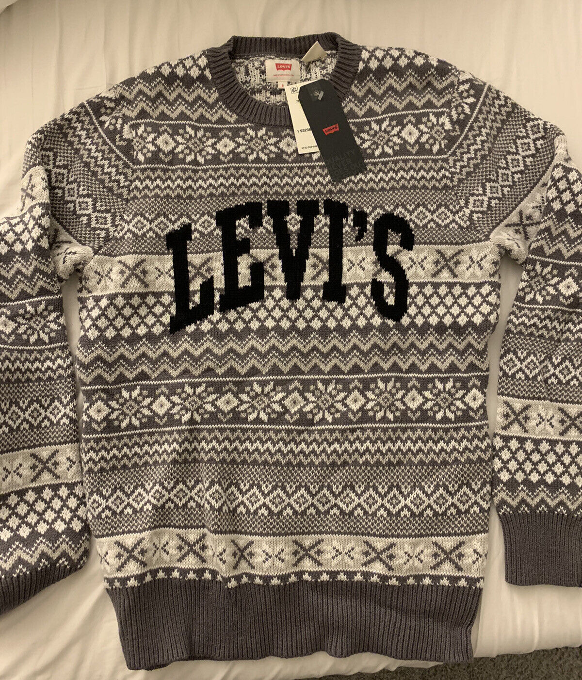 Levi's Levis Nwt Fair Isle Snowflake Knit Logo Knit 795210001 Sweater S |  eBay