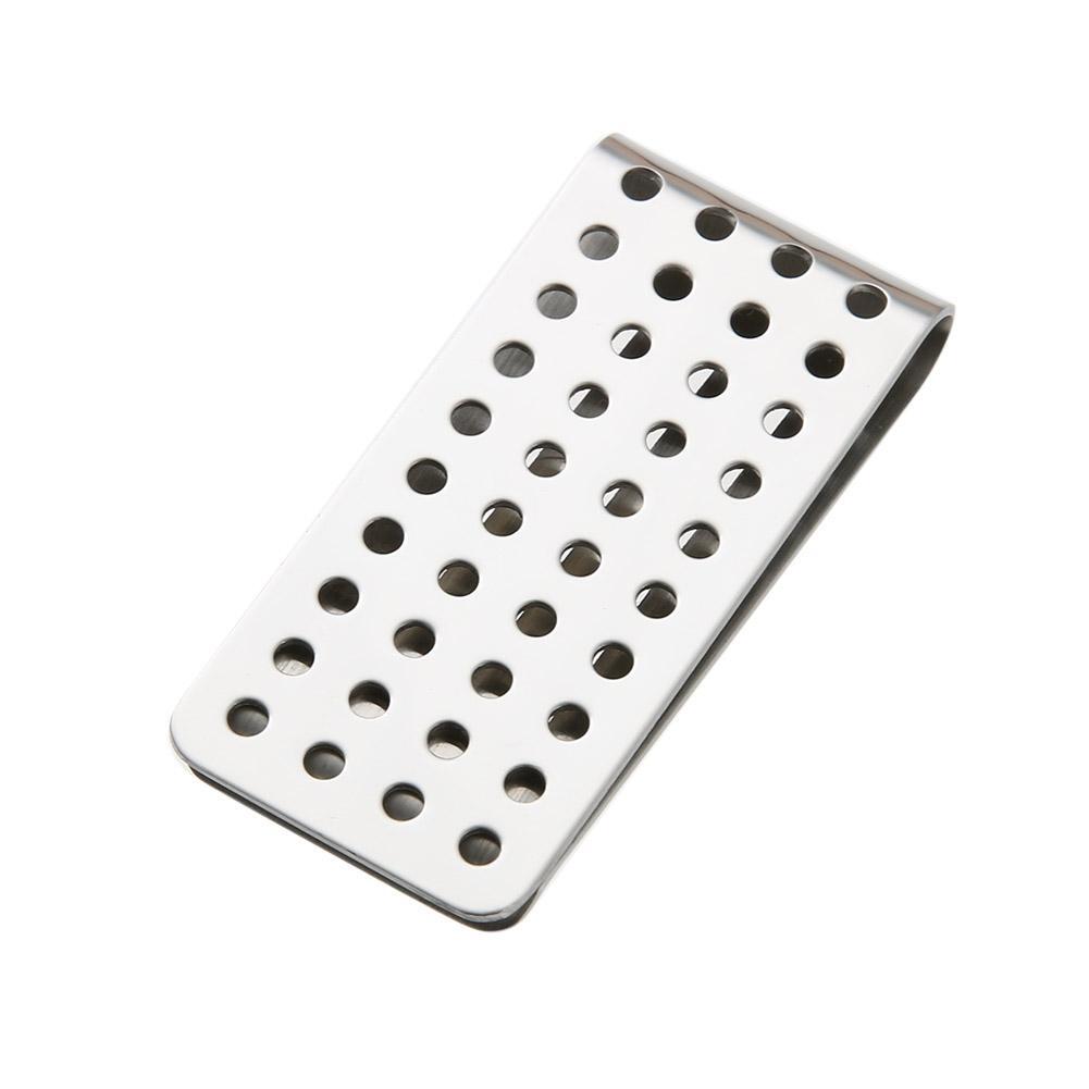 Stainless Steel Craft Money Clips Hollow Out Portable Cash Clamp Holder
