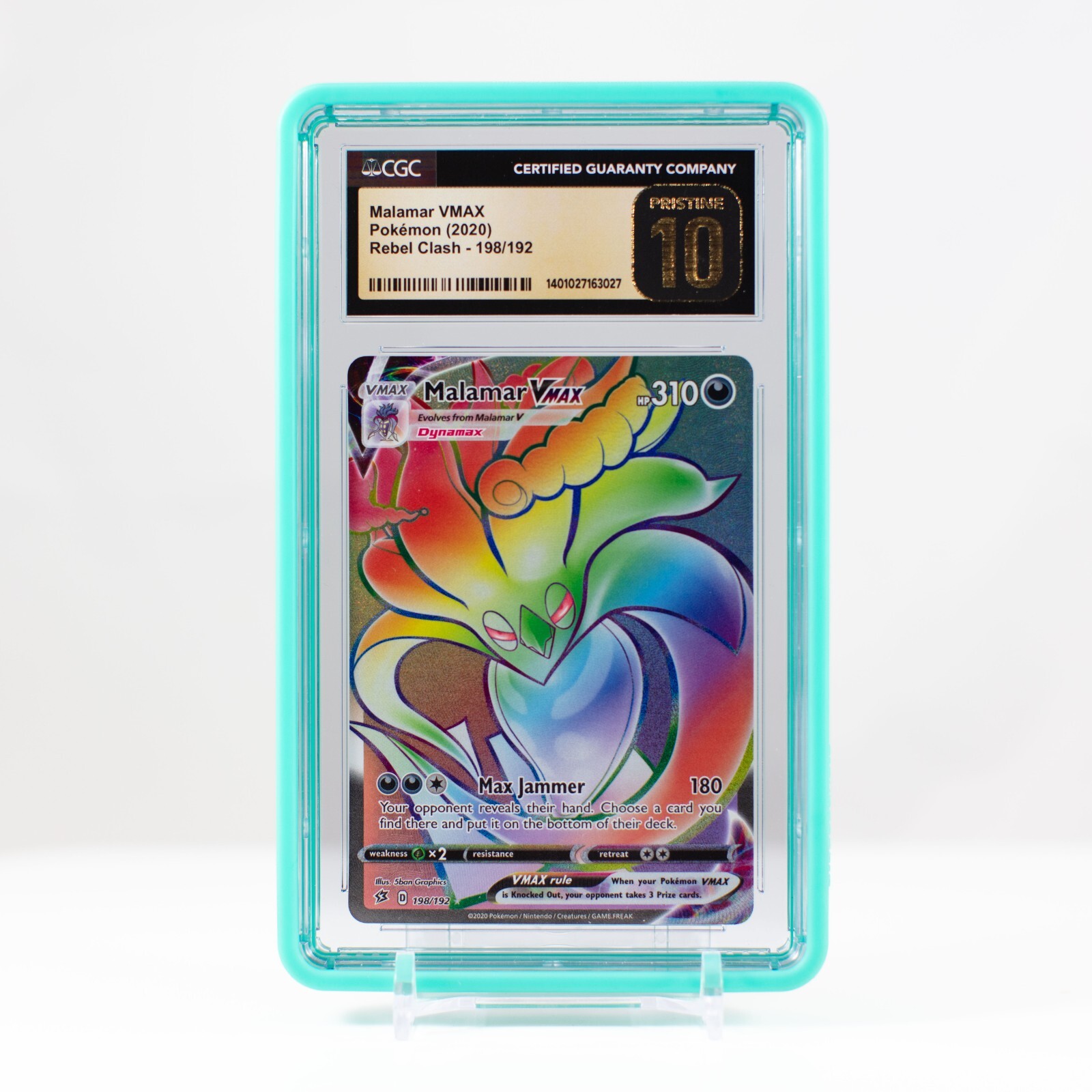 Pokemon Malamar VMAX Rainbow #198 Rebel Clash 2020 - CGC 10 PRISTINE POP 11