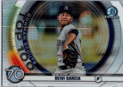 2020 Deivi Garcia #BTP-70 NY Yankees Chrome Scouts Top 100 Autographs MBBC #129