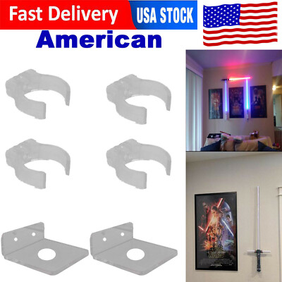 Clear Light saber Wall Mount Wall Display Rack Wall Holder - Hold 2 Lightsaber