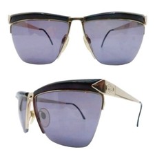 Vintage Gucci Black  Gold Angular Sunglasses, Model GG2311/S 24G, Made in Italy