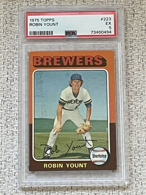 1975 Topps Robin Yount Rookie #223 Milwaukee Brewers PSA 5 EX