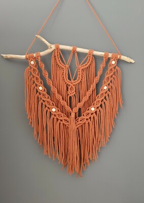 wanddeko. Makramee Wandteppich. Boho Style Schlafzimmer. Handgefertigte Zimmerdeko 