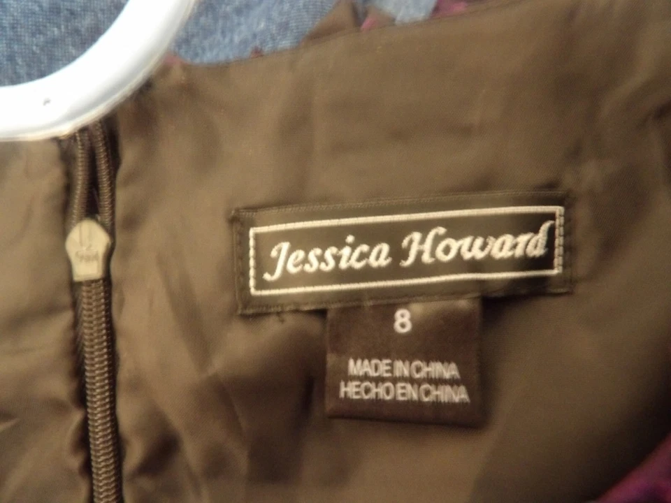Mujer/Junior Jessica Howard Púrpura Negro Vestido a Cuadros Talla 8 Nuevo $115. Foto 2 de 4