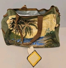 Paul Brent Palm Tree Embroidered & Beaded Duffle Bag 