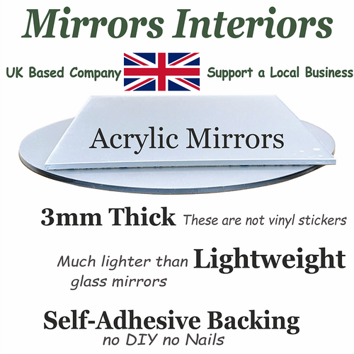 Acrylic Mirror Strong Shatter Resistant Sharp Reflection No DIY Love with Heart - Picture 3 of 5