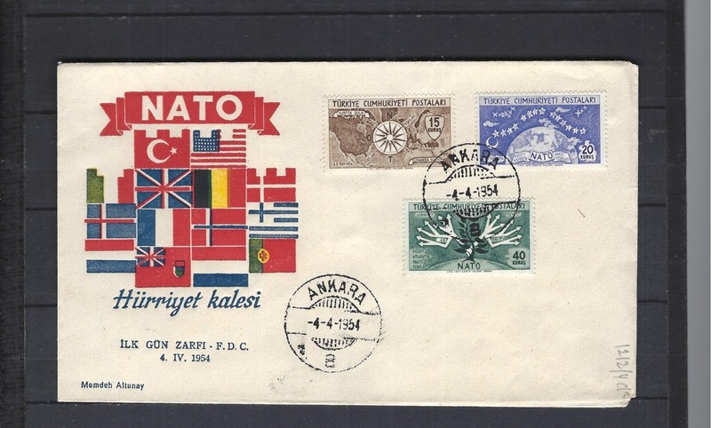 TURKEY-1954-FDC-NATO-THE SET-F-#1127  TO #1129-SCARCE COVER-#719