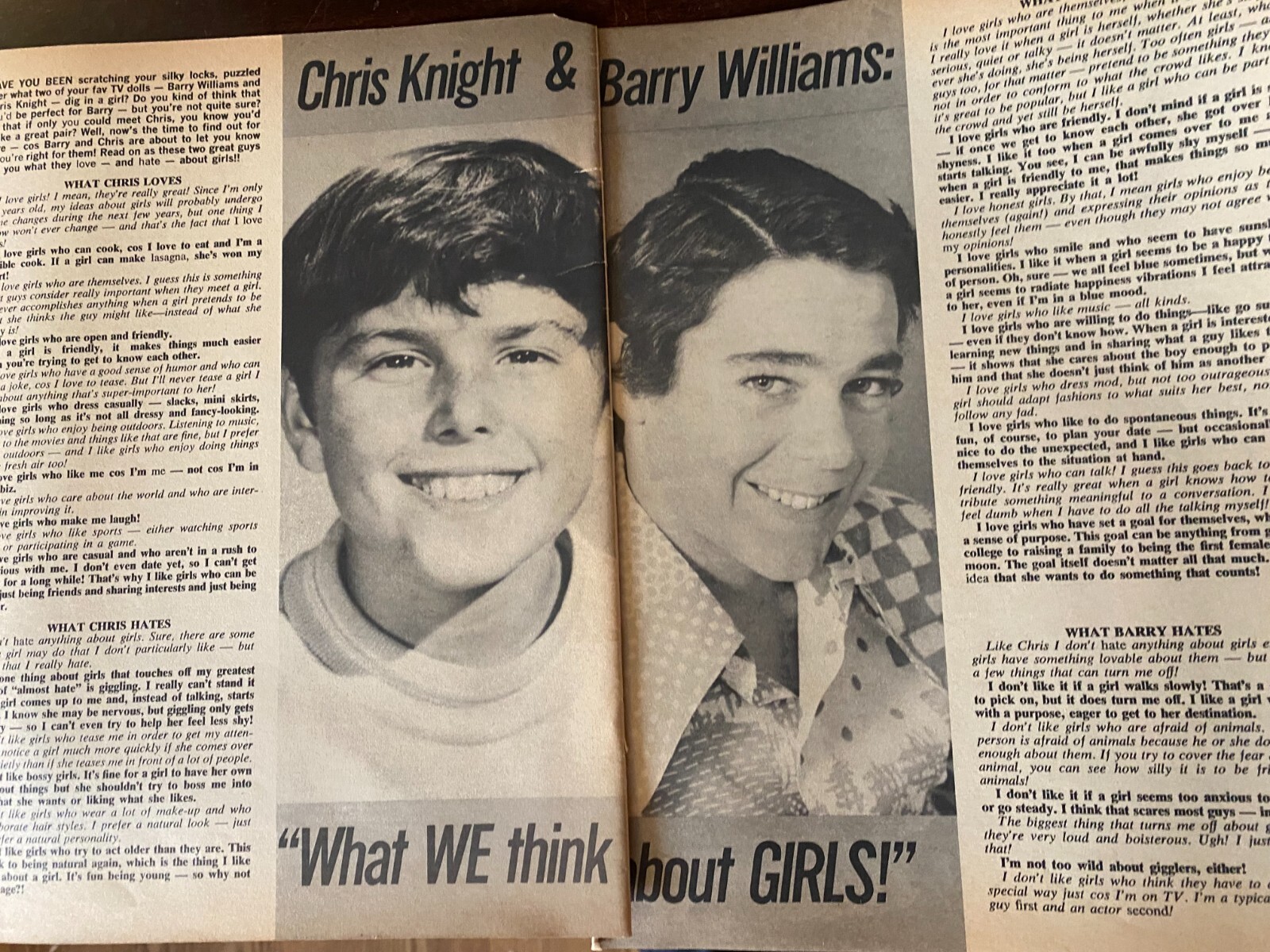 Vintage Brady Bunch Clipping Featuring Barry Williams Christopher Knight Two-Page Collectible