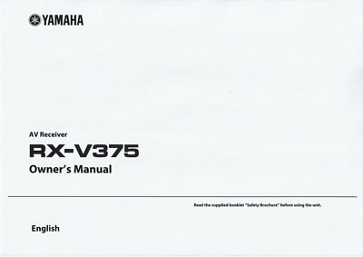 Bedienungsanleitung-Operating Instructions für Yamaha RX-V375 