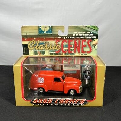 Road Champs Collectibles 1954 Chevrolet Orange Panel Van Die Cast 1:43 New