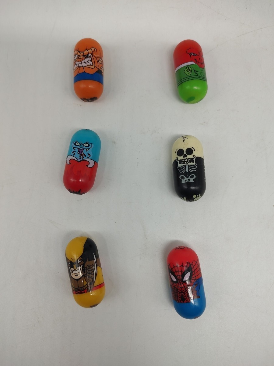 Mighty Beanz Lot Of 6 Wolverine, Spiderman Red Skull Blood Thirsty