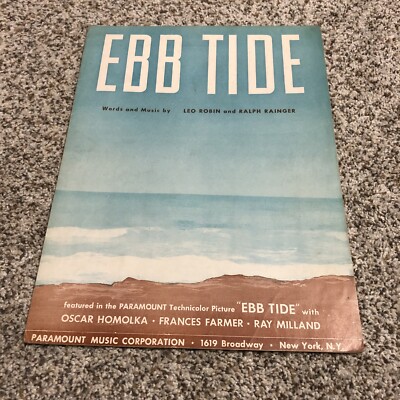 Sheet Music 1937 ''Ebb Tide'' by Leo Robin & Ralph Rainger.