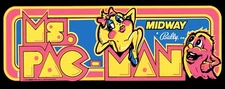 Ms Pac Man Arcade Marquee High Quality Translite 23”x9”