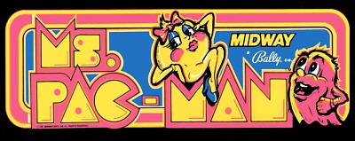 Ms Pac Man Arcade Marquee High Quality Translite 23 x9 