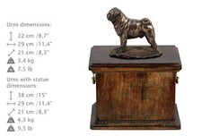 Pug, dog urn, made of cold cast bronze, ArtDog,USA - kind1