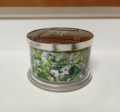 HomeWorx by Harry Slatkin ORCHID AND SWEET GRASS 4-Wick Candle 18 oz New