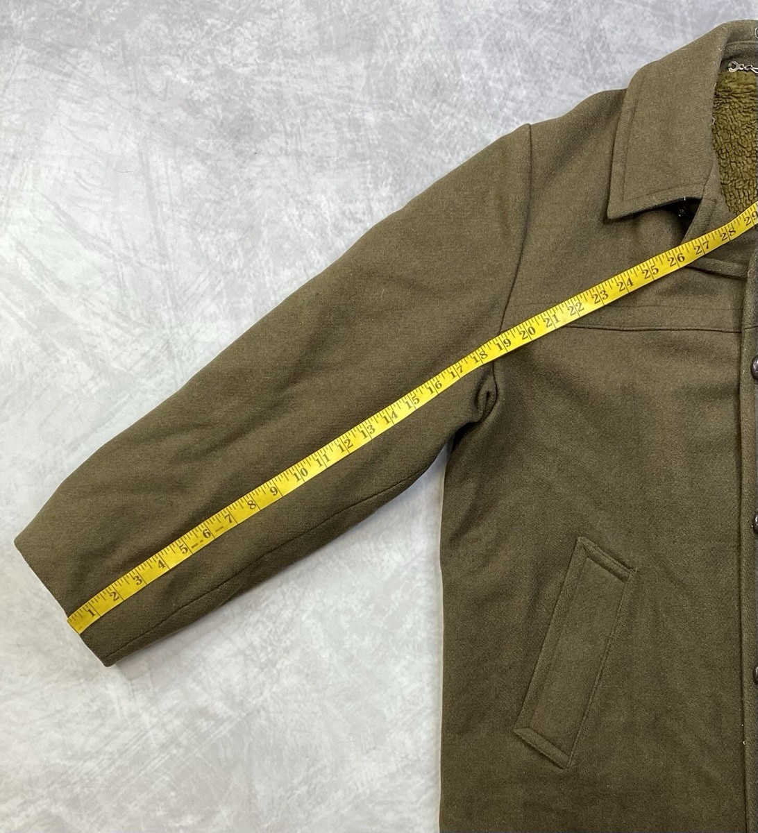 R*O様 40’s Greatwestern wool jacket Vtg 60s Great Western Mens Sz 40 Green Wool Full Zip Overcoat