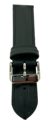 Classic Genuine Black Quality Leather Padded Watch Strap 18mm 20mm 22mm - Picture 3 of 4