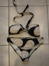 BLACK AND BEIGE PAISLEY PRINT BIKINI - SIZE 14