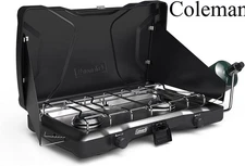 Coleman Triton 2-Burner Propane Stove, Portable Camping Cooktop 