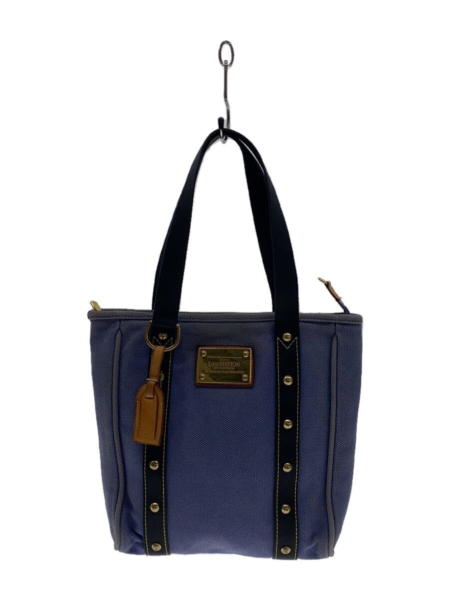 LOUIS VUITTON Antigua Blue Canvas Cabas MM Tote Bag